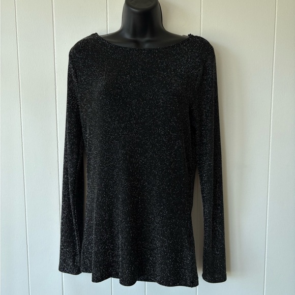 MICHAEL KORS Metallic Cowl-Back Top | Size Medium - Picture 2 of 9